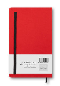 FABRIC HARDCOVER EMBROIDERY BLANK NOTEBOOK BLACK ZEBRA [RED]