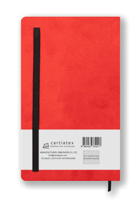 SUEDE HARDCOVER BLANK NOTEBOOK RED