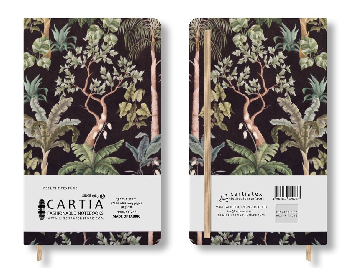 FABRIC HARDCOVER BLANK NOTEBOOK AMAZON FOREST