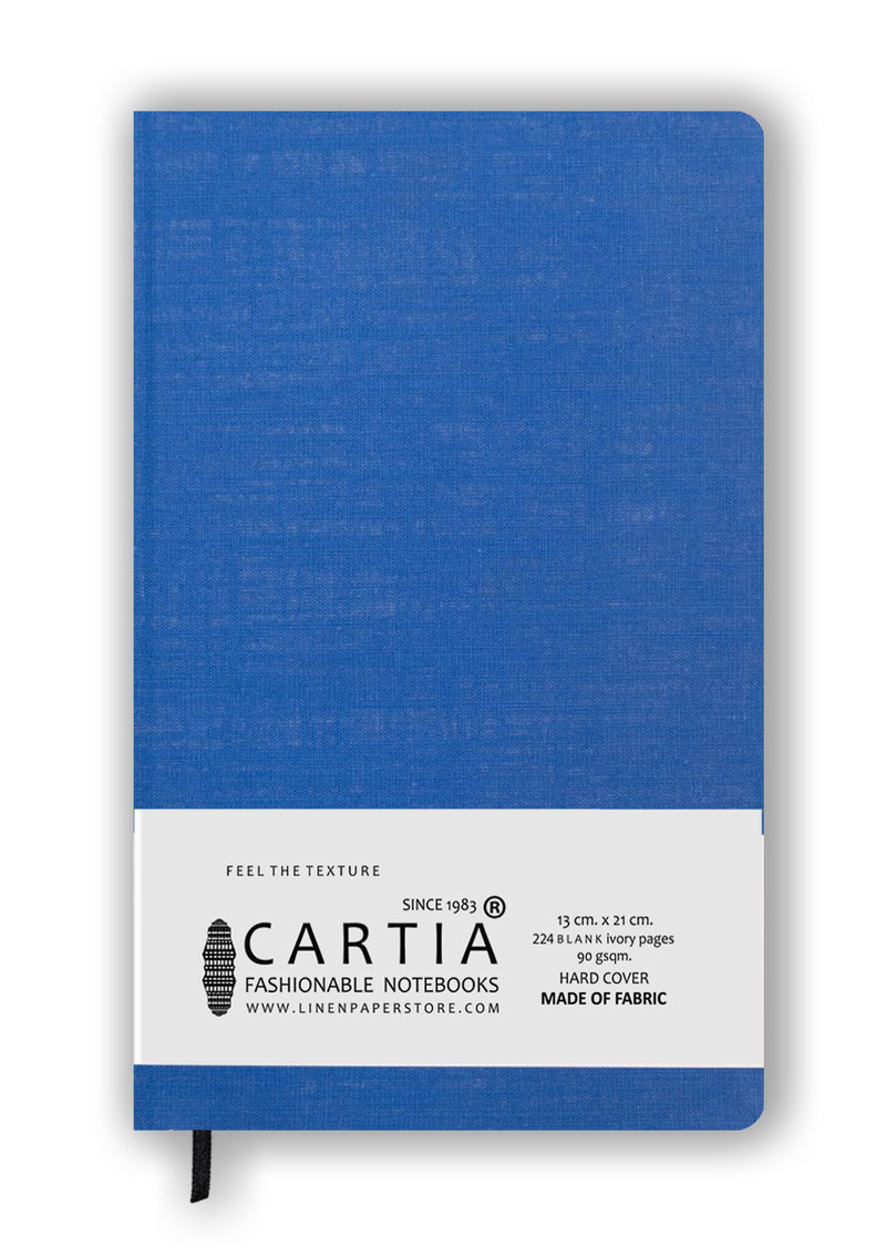 COTTON HARDCOVER BLANK NOTEBOOK BLUE